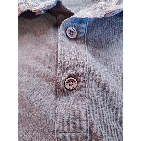 Men's L.L. Bean Slightly Fitted Long Sleeve Polo Blue Large - Picture 5 of 6